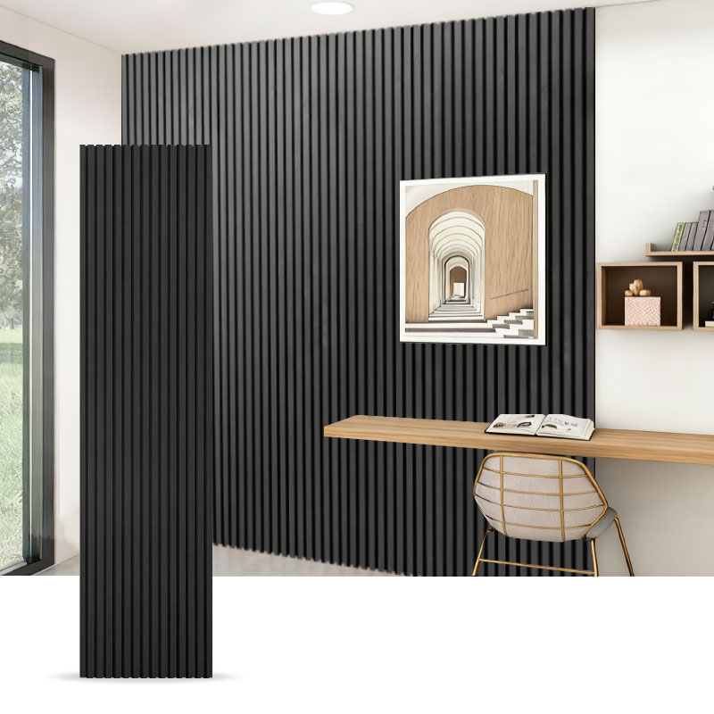 Parede de grade/Painel de parede acústico (envolto em PVC de lado único) – Grão de madeira / Grão de pedra / Cor sólida 2400/2700mm x 600mm