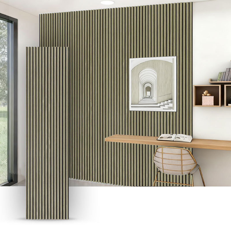 Parede de grade/Painel de parede acústico (envolto em PVC de lado único) – Grão de tecido / Grão de couro 2400/2700mm × 600mm